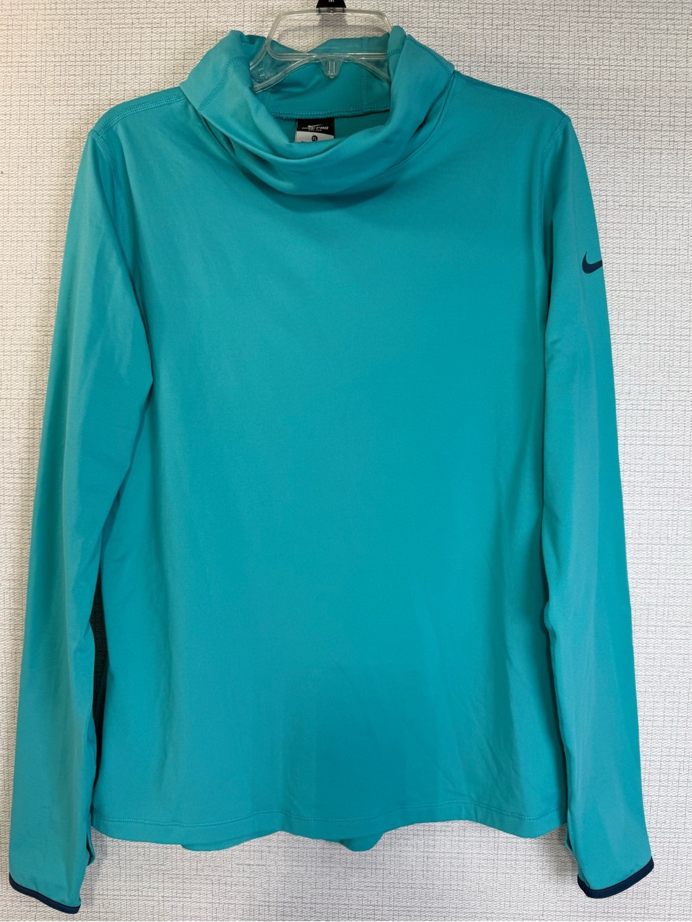 Nike 620415 Pro Hyperwarm Infinity Womens XL Shirt Long Sleeve Blue Turtleneck